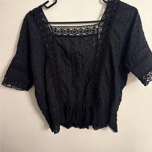 PrAna Elegant Black Lace Women's Top xsmall great condition!